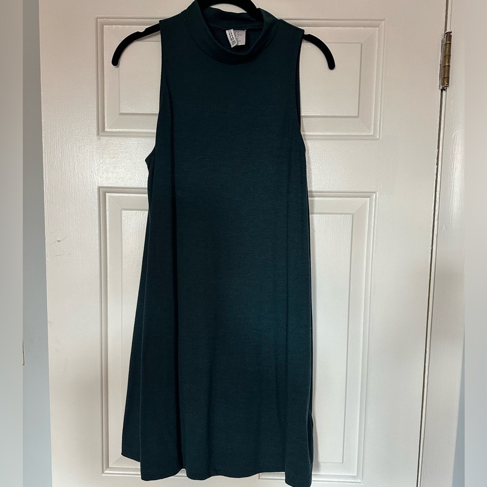 H&M Mockneck Dark Green Dress